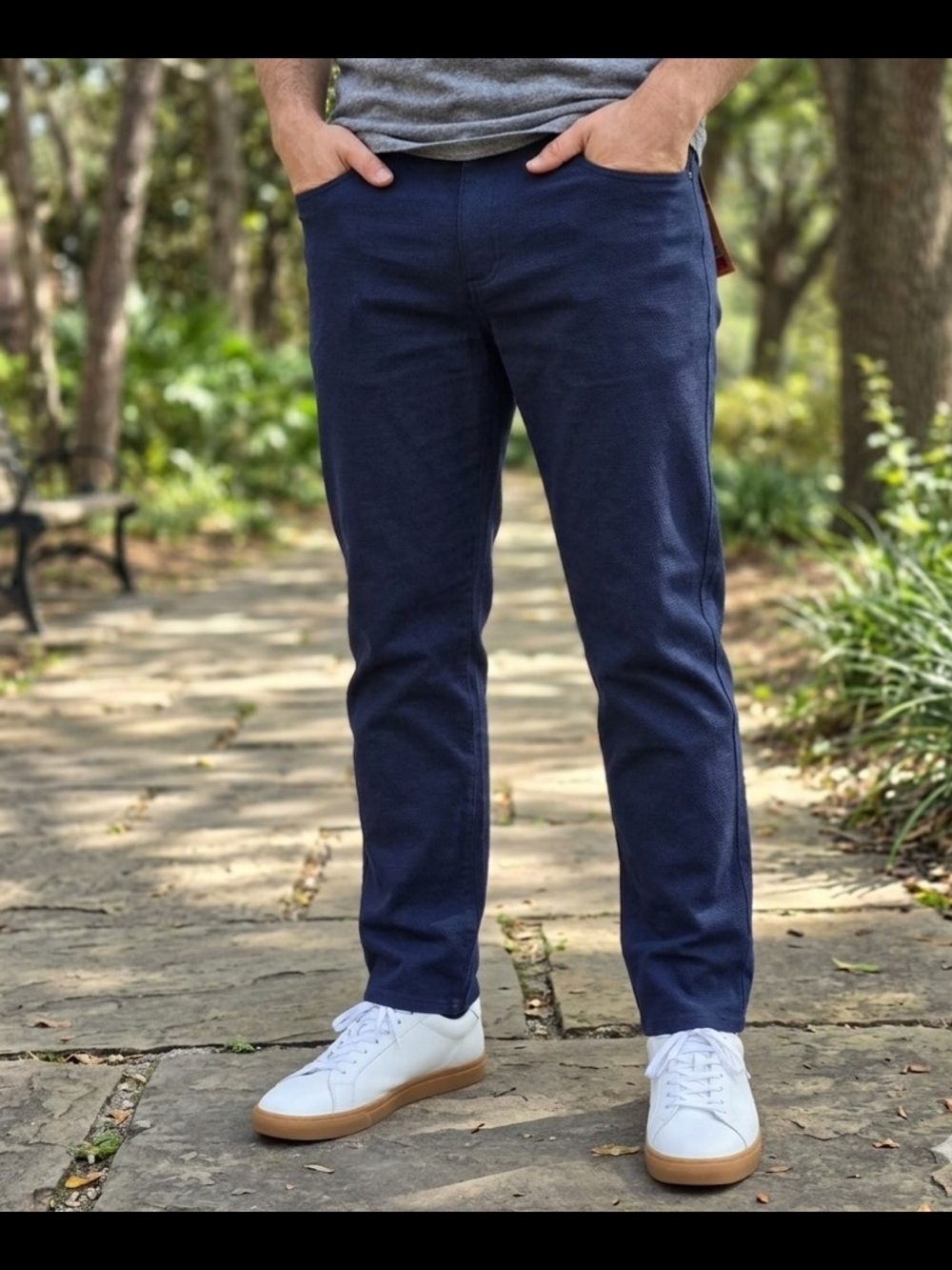 Kirkland Men's Navy Slim Chinos -Brushed Casual  Pants Size 30x30 NWT